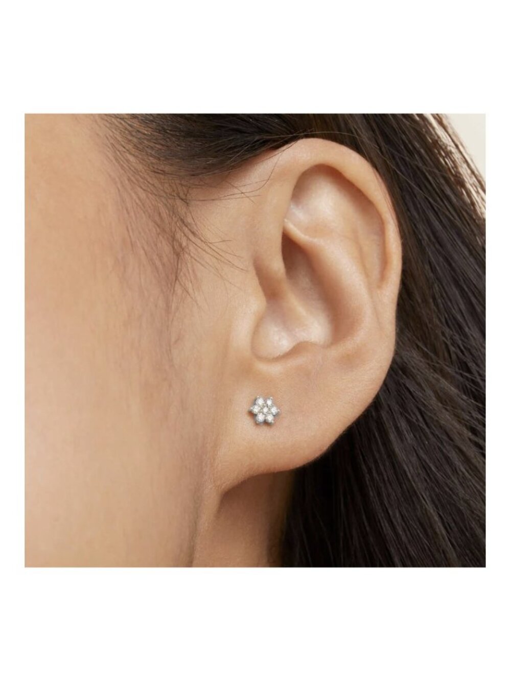 Mejuri Diamond Flower Studs 14k White Gold 0.2 ct Natural Diamonds 6mm